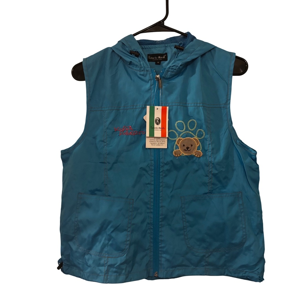 Roberto Mocali Florence Italy Boys Jacket Medium NWT Sleeveless Mesh Lined Hood